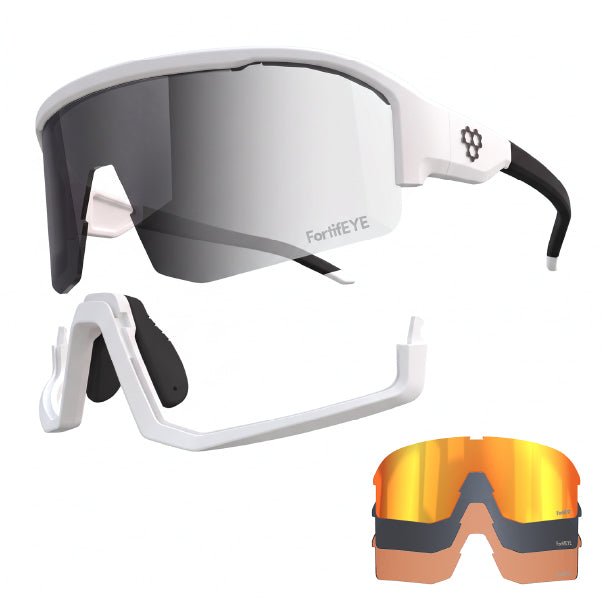 CRBN Pivot Pickleball Glasses (White)