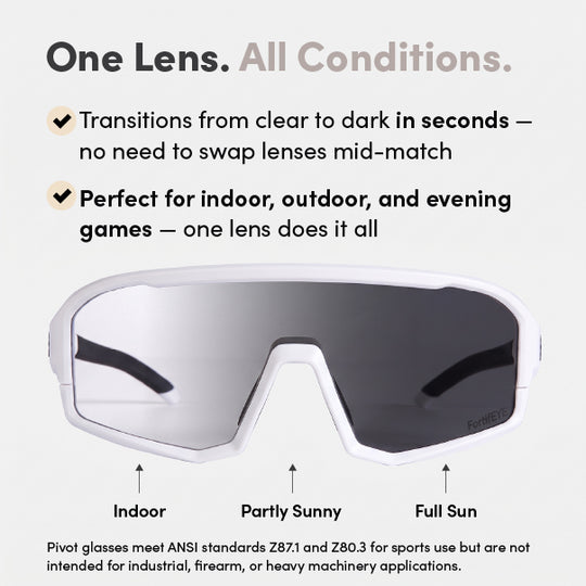 CRBN Pivot Pickleball Glasses (White)