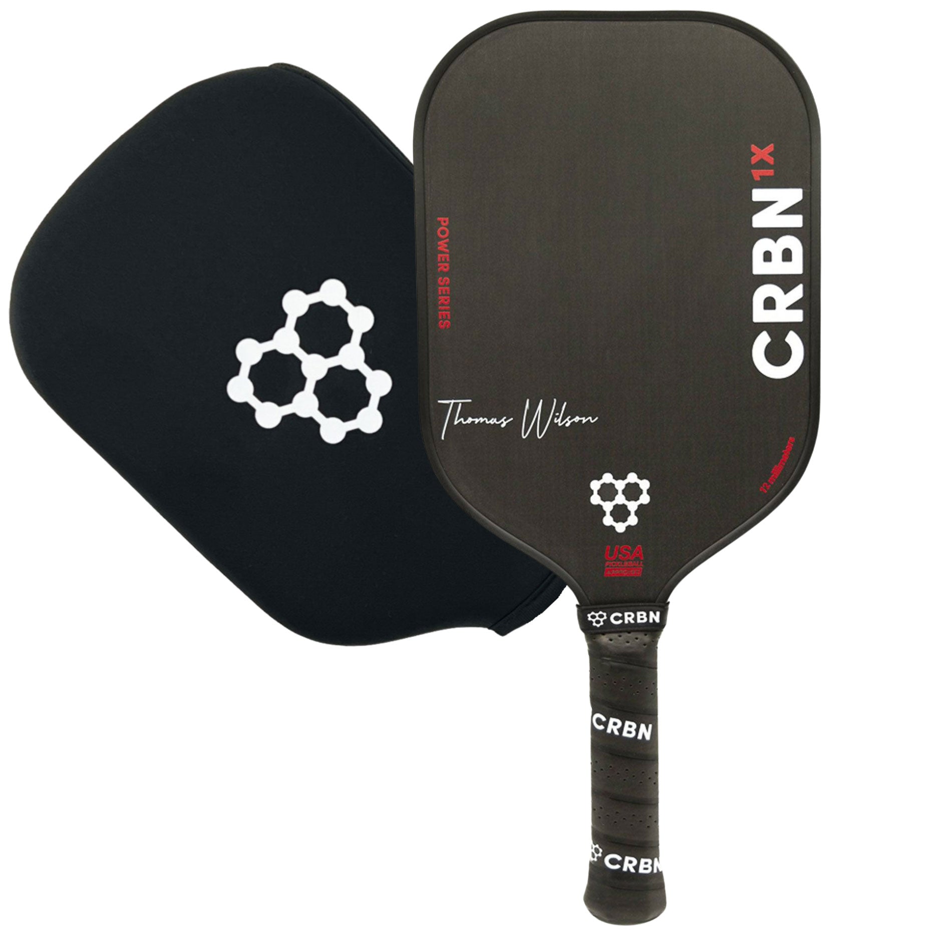 CRBN-3X Power Series Carbon Fiber Paddle - USED 1 CRBN¹ X Series 12MM Paddle (Thomas Wilson Signature) | CRBN Pickleball